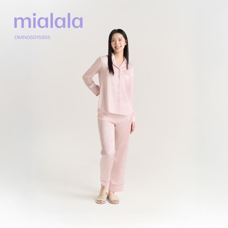  Mialala Bộ Mặc Nhà Mialala DMN05015955 Thiết Kế Thanh Lịch Sang Trọng Kiểu Dáng Pijama Chất Liệu Lụa Trơn Cao Cấp Xuất Xứ Việt Nam 