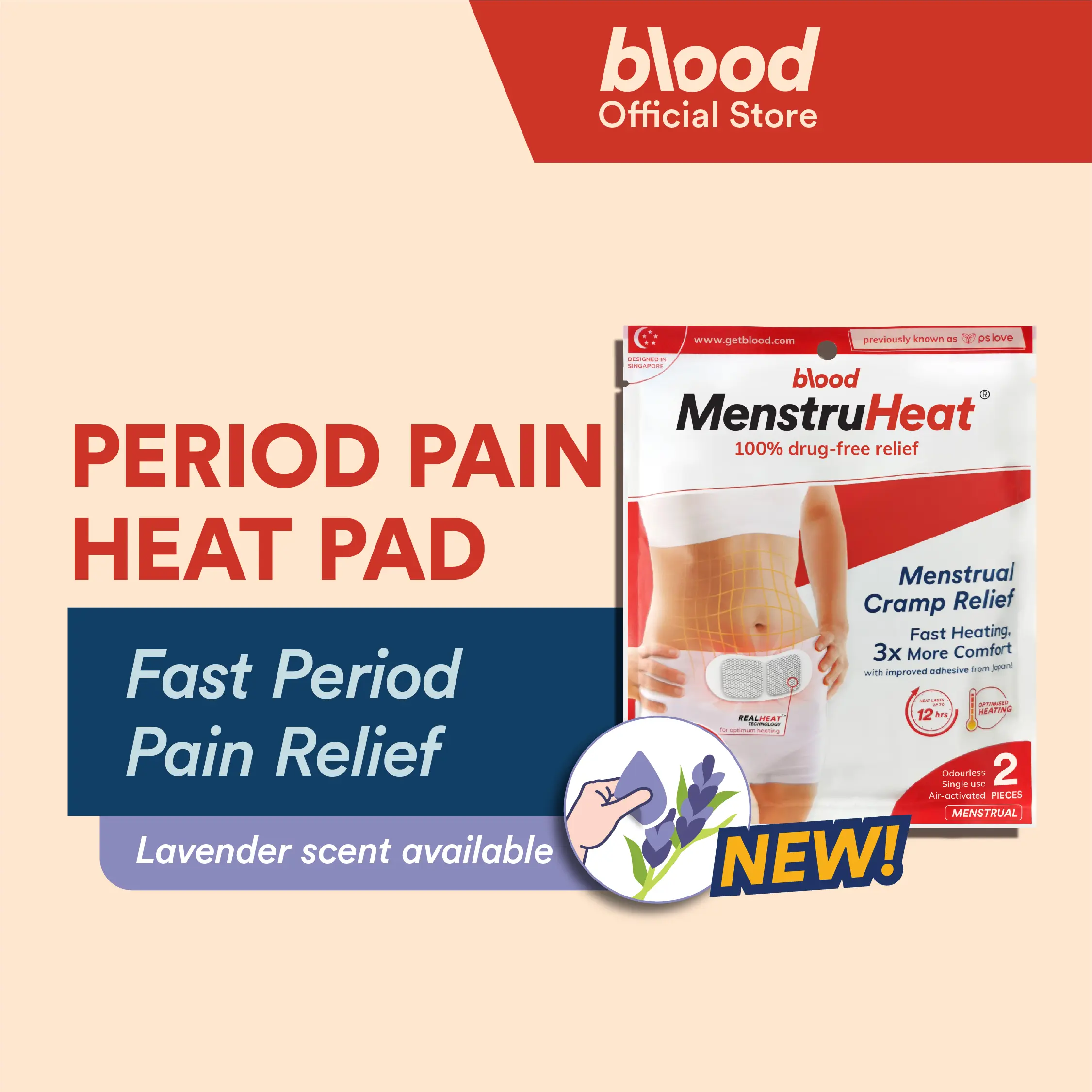 Blood MenstruHeat Menstrual Heat Pad (2 pcs/packet)