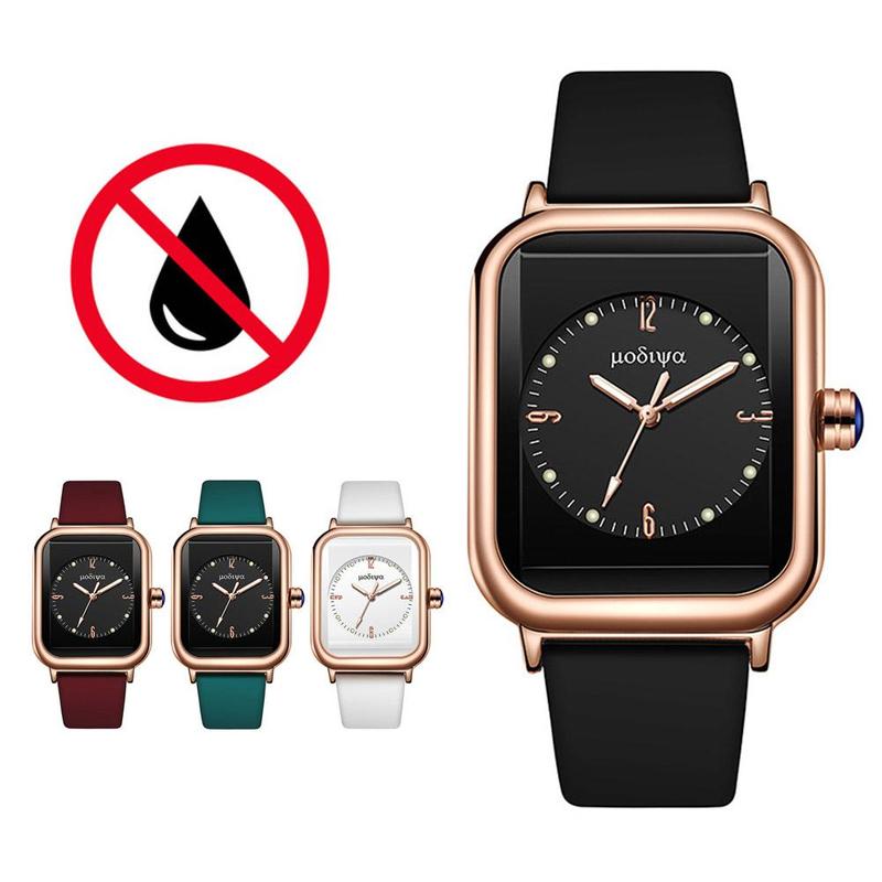 Product Introduction of Glow-in-the-dark Quartz Watch Network Red Fashion Silica Gel Square Watch 33