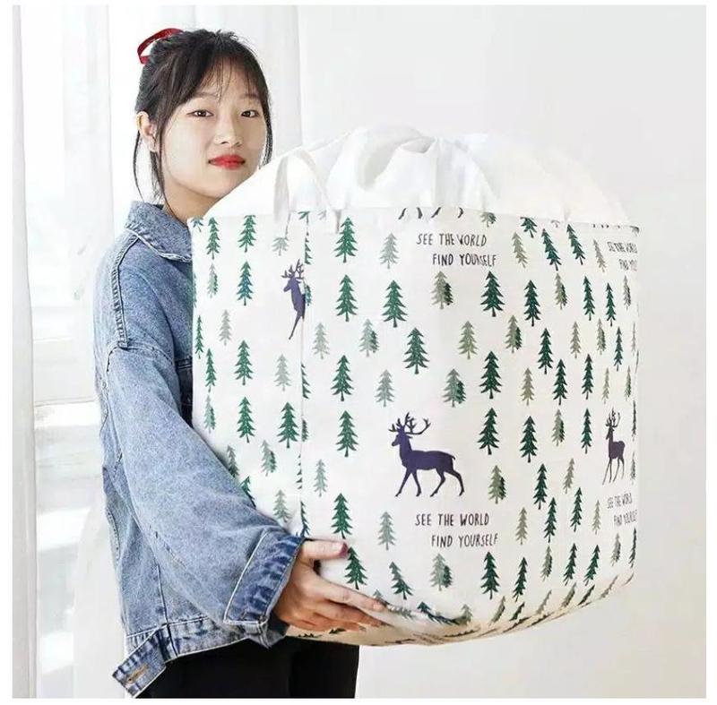 Storage Bag Jumbo 100 Liter Laundry Bag Keranjang Baju Tempat Mainan Dengan Tutup Serut 6