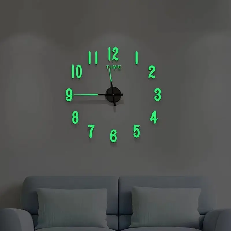 Noctilucent perforation-free wall clock personality simple modern clock wall home Internet celebrity living room watch creative high-end watches unique novel bedroom A living room Internet celebrity clock superior quality Trends in Asia   No punching