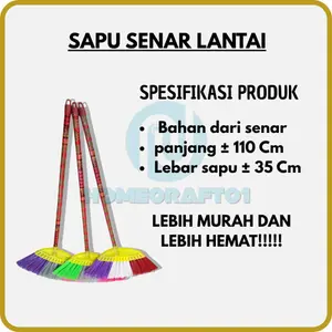 Sapu Senar Nilon Warna Warni Gagang Kayu Panjang 110 Cm Lebar 35 Cm Lebih Murah Dan Hemat