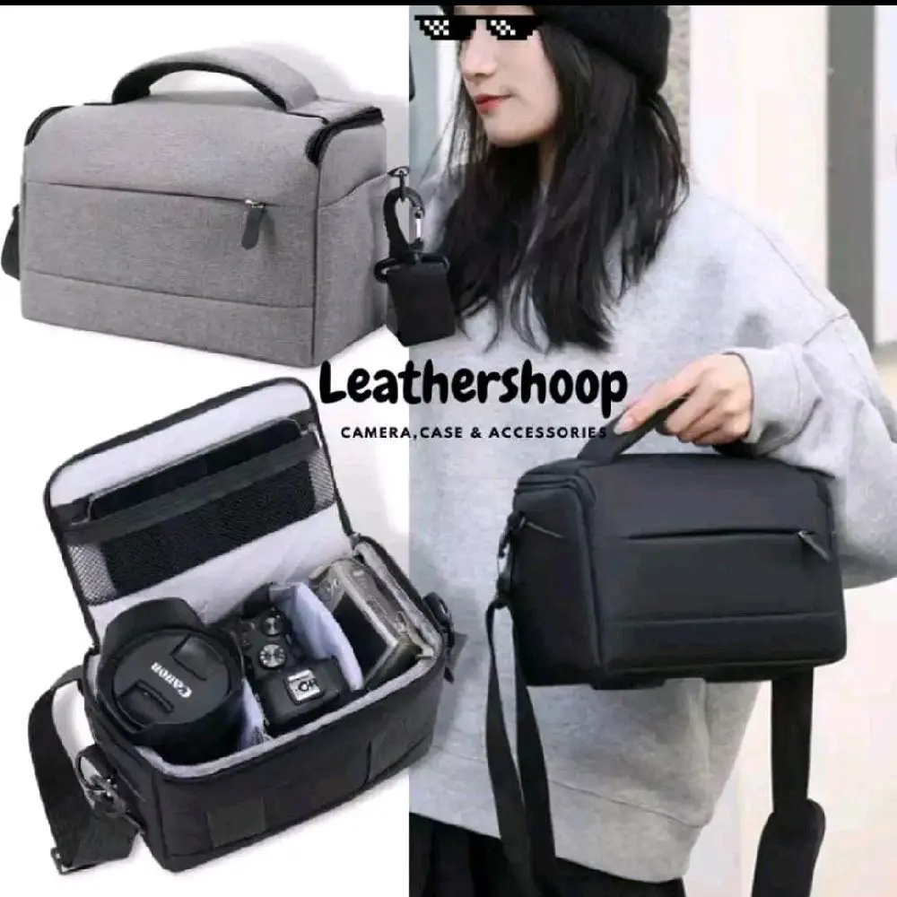 Tas Camera Pelindung Aksesoris Kamera Bisa Selempang Dan Di Jingjing Bahan Canvas Busa Tebal 10 mm