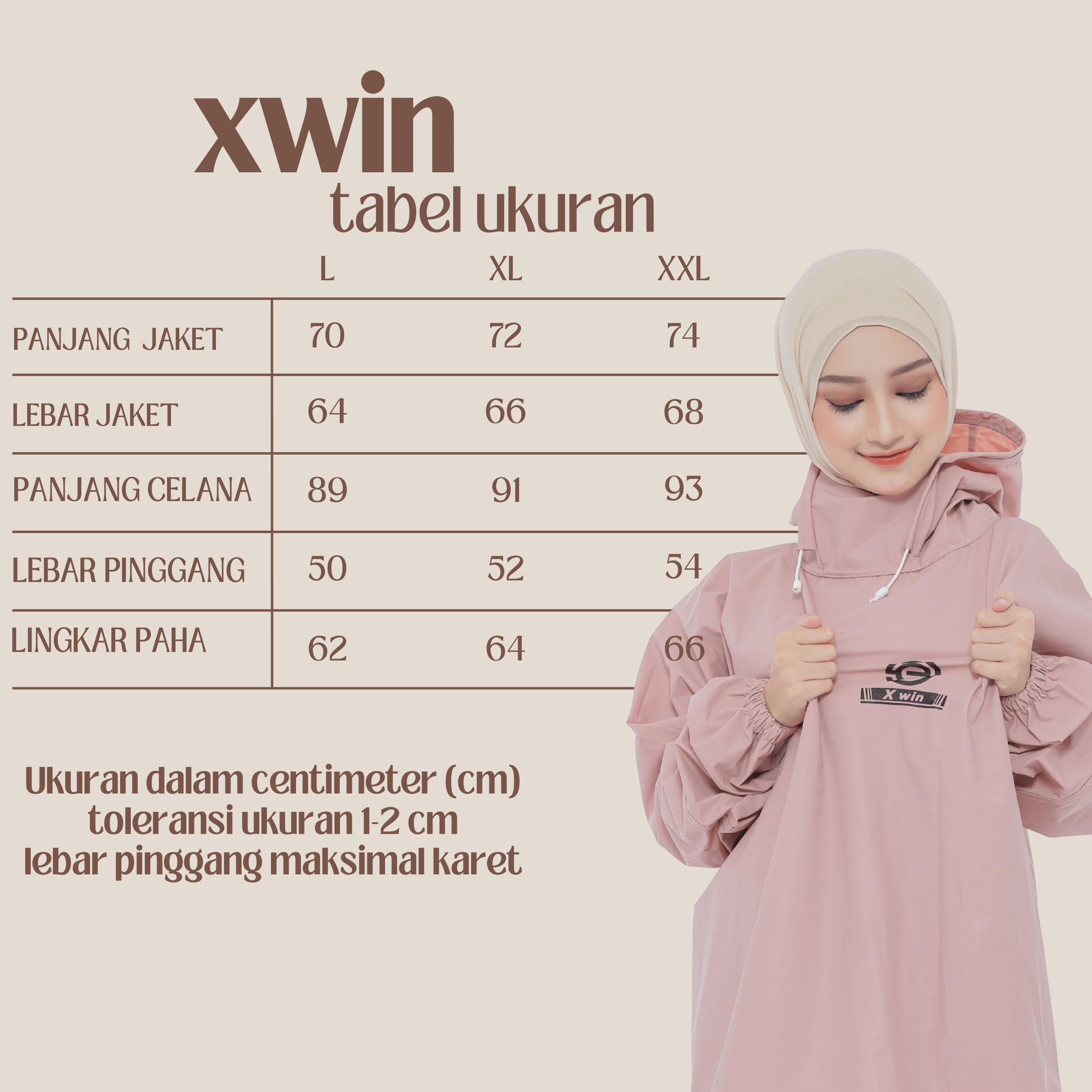 Jas Hujan Raincoat Anti Rembes Air By Xwin Mantel Hujan Original Setelan Baju Celana - Bahan Pvc Karet Elastis Kuat Tebal untuk Pria dan Wanita