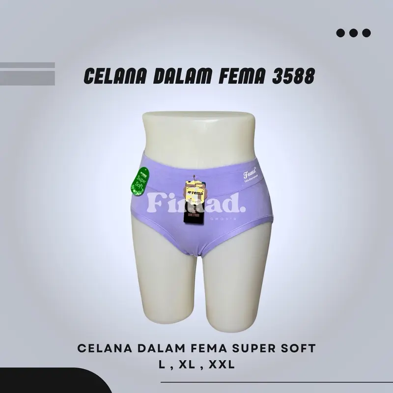 CELANA DALAM FEMA 3588 SUPER SOFT LEMBUT ISI 3 6 12  Wanita Dewasa Katun underwear  wanita 3