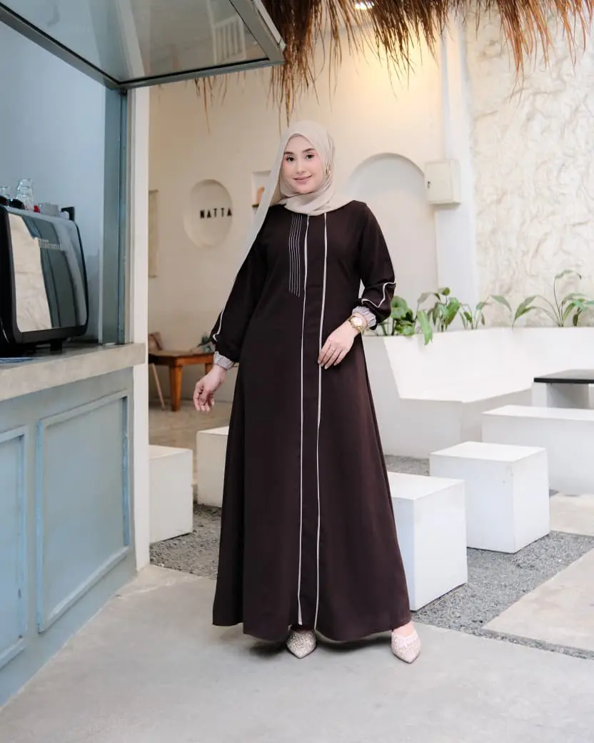 Handayanifashion - Ellena Dress Gamis Kekinian Sabrina Anti UV Muslim Wanita Busui & Wudhu Friendly