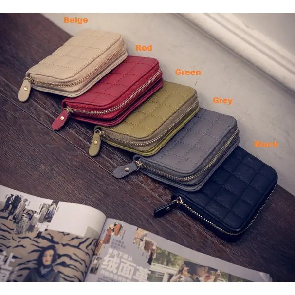 W77 Dompet Pendek Wanita Quilted Kotak Kotak Women Short Wallet DOMPET DOUBLE FUNGSI FASHION WANITA 1