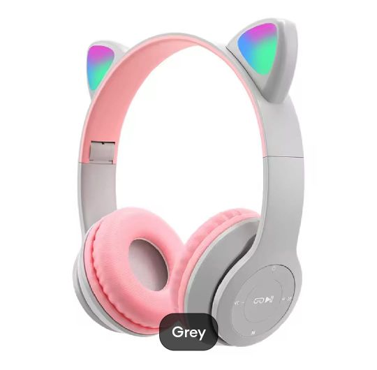 P47M Headphone Headset Bluetooth Gaming Cat Ears Wireless Bluetooth RGB Led Light Super Bass Stereo Bando Headset Gaming
