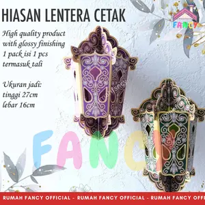 Hiasan Gantung Lentera 3D Motif Printing / dekorasi IDUL FITRI RAMADHAN 2025 Terbaru Model Lentera Cetak