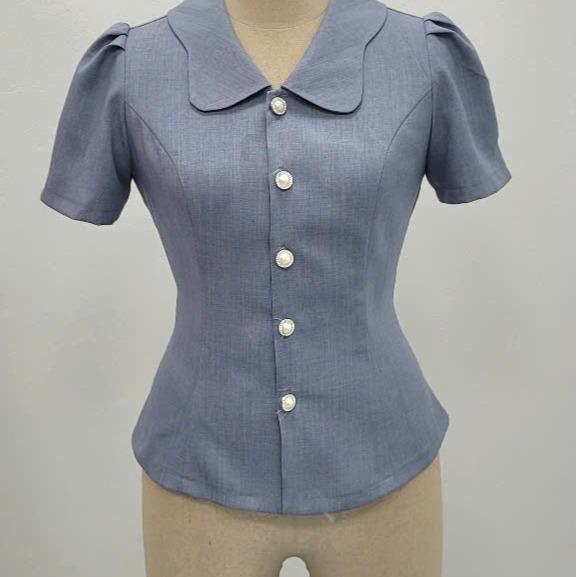 V41 Áo thiết kế nhà may Hậu Yến chất xước thái có độ co giãn nhẹ thấm hút mồ hôi hạn chế nhăn nhàu