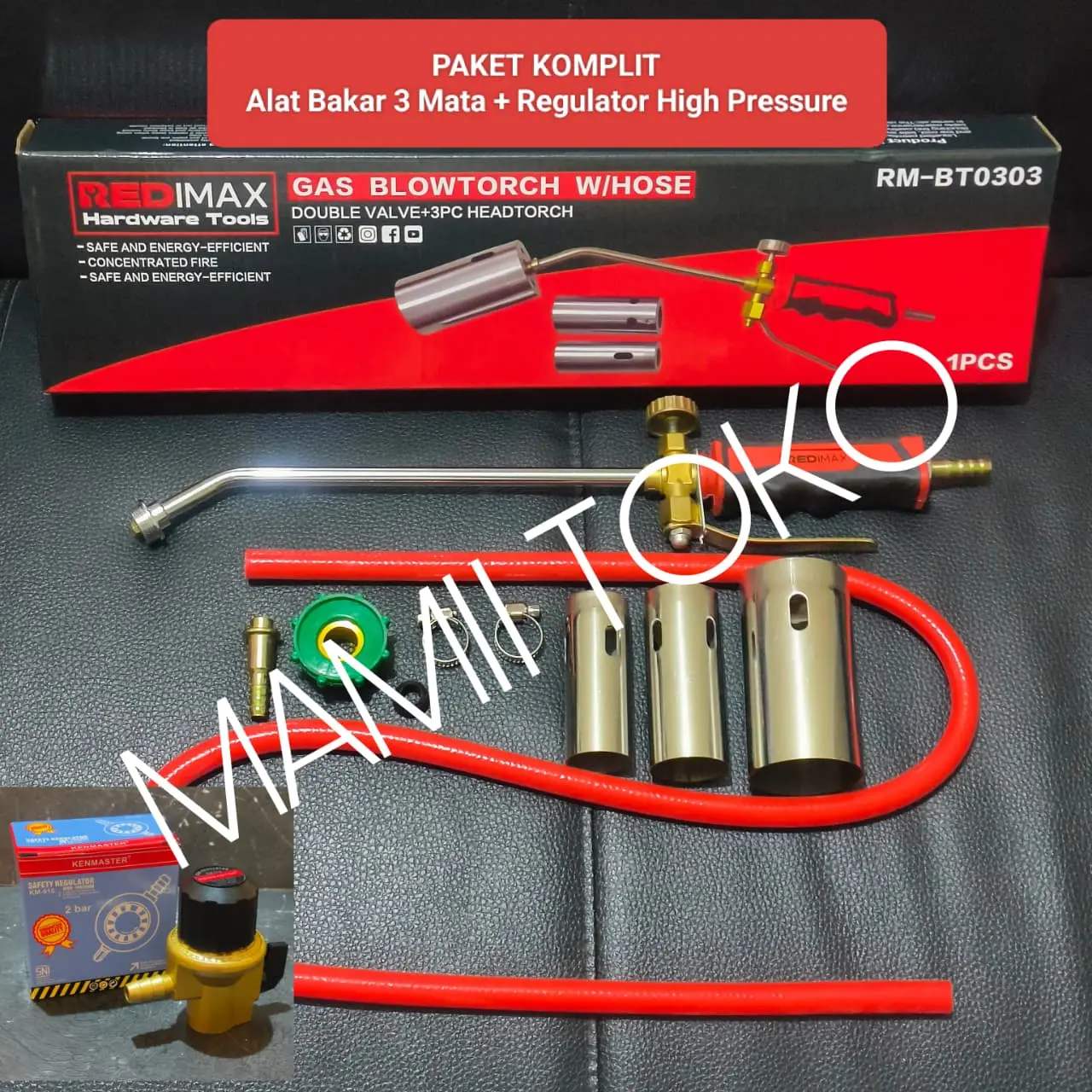 Alat bakar kulit bulu pemanas Panjang 40cm 3 kepala / mata LPG gas Heating blow torch