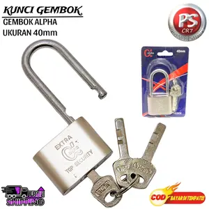 kunci gembok pagar (ALPHA 40MM PANJANG)Gembok Leher panjang gembok pagar Gembok Pintu