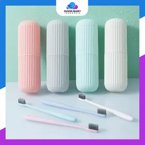 Tempat Sikat Gigi Odol Travel Portable Big Toothbrush Case Pastel Kotak Sikat Gigi Travelling Bentuk Tabung Portabel Dispenser Sikat Gigi Terdapat Gantungan