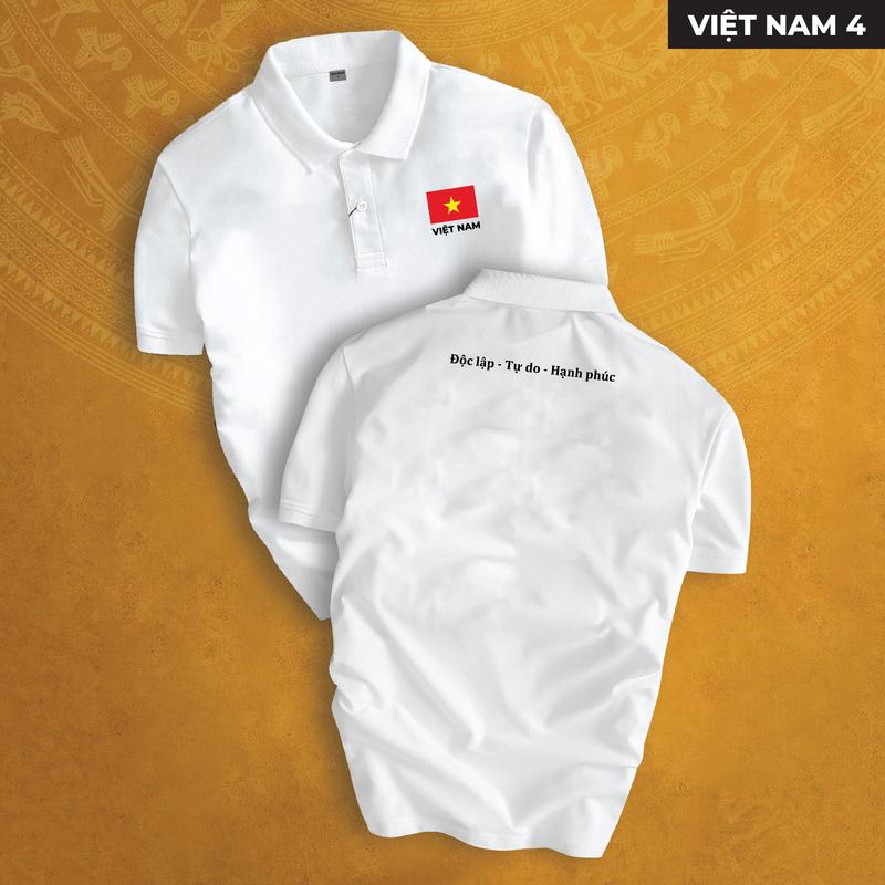 Áo Polo Việt Nam 4 Hào Hùng Cao Cấp cổ bẻ BASIC CVC  sang trọng, lịch lãm, thoáng mát - POLOMAN