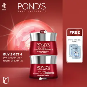 [B2G4] Pond's Age Miracle Day Cream 9g + Night Cream 9g FREE Biome Hydra Gel 2gr x 2