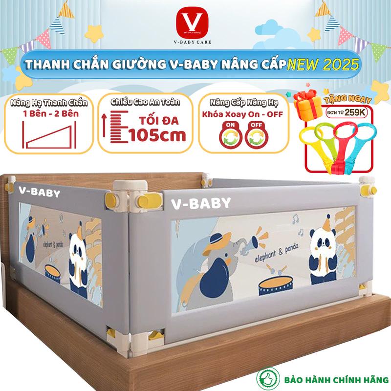 Thanh Chắn Giường V-BABY Nâng Hạ 1 & 2 Bên N1S/N2 & N1 - N002 - N001 Mẫu Mới ( 1 Thanh Chắn 1 Mặt Giường )