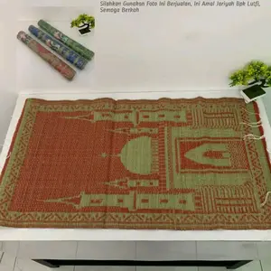 Tikar sujud sejadah 60 x 120 CM Bisa digulung Ada rumbai bahan plastik awet tahan air Sajadah Motif Muslim