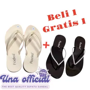 Paket Hemat Beli 1 Gratis 1 Sandal Japit Wanita/Sandal Japit Kekinian Size37_40 Free box Flat Wanita