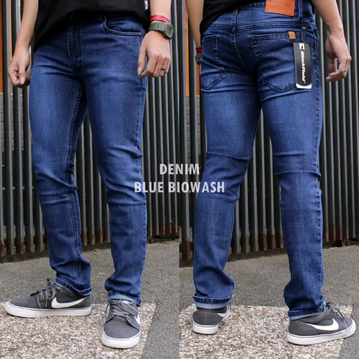 Celana Jeans Slimfit bio wash Jumbo 27-42 Outfit Pria Simple Skinny Distro Jeans Stretch Cowok Terbaru Big Size