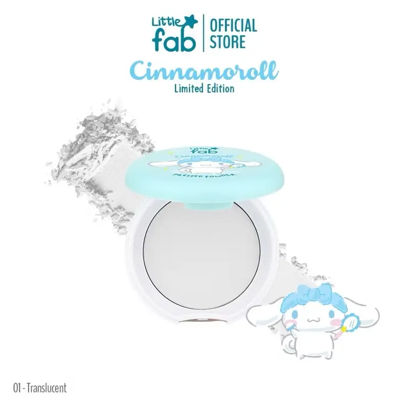 Little Fab Kids Pressed Powder Anti UV Compact | Limited Edition Cinnamoroll Bedak Anak Sanrio Makeup Anak Cinamonroll Bedak Padat Anak Sekolah Remaja 4
