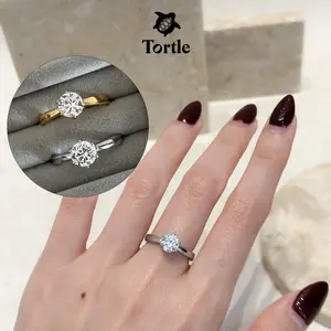 TORTLE - Cincin Solitaire Permata Satu Titanium Wanita LIANA | Perhiasan Cincin Mewah Fashion Premium Simple Ring Aesthetic