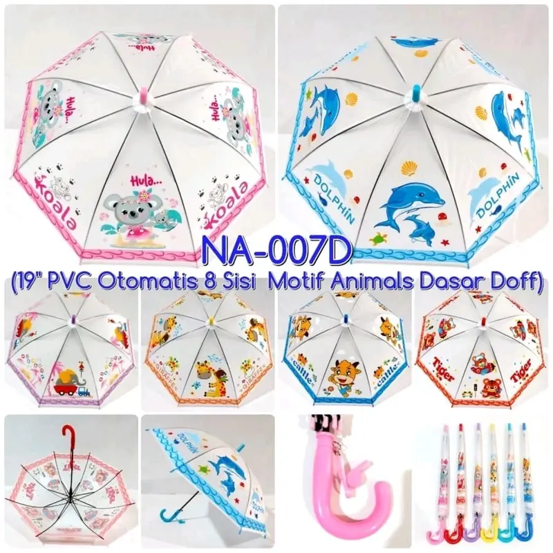Payung Anak || Motif Cute Animals || Transparan PVC 0