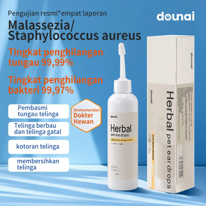 【COD】DOUNAI Ear Cleaner Kitten Anti infeksi Bebas dari Kotoran Telinga Bebas Bau Tidak Mudah Kotor Anti Gatal Anti Earmites 1