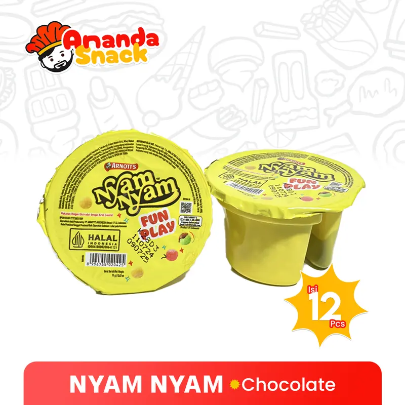 Nyam Nyam FunPlay 1 Pack isi 12 - Nyamnyam- Chocolate - Cemilan Coklat Food 1