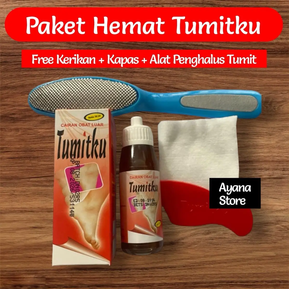 PAKET HEMAT TUMITKU FREE KERIKAN , KAPAS & ALAT MENGHALUSKAN TUMIT. Mengatasi kaki pecah pecah, kering dan kapalan