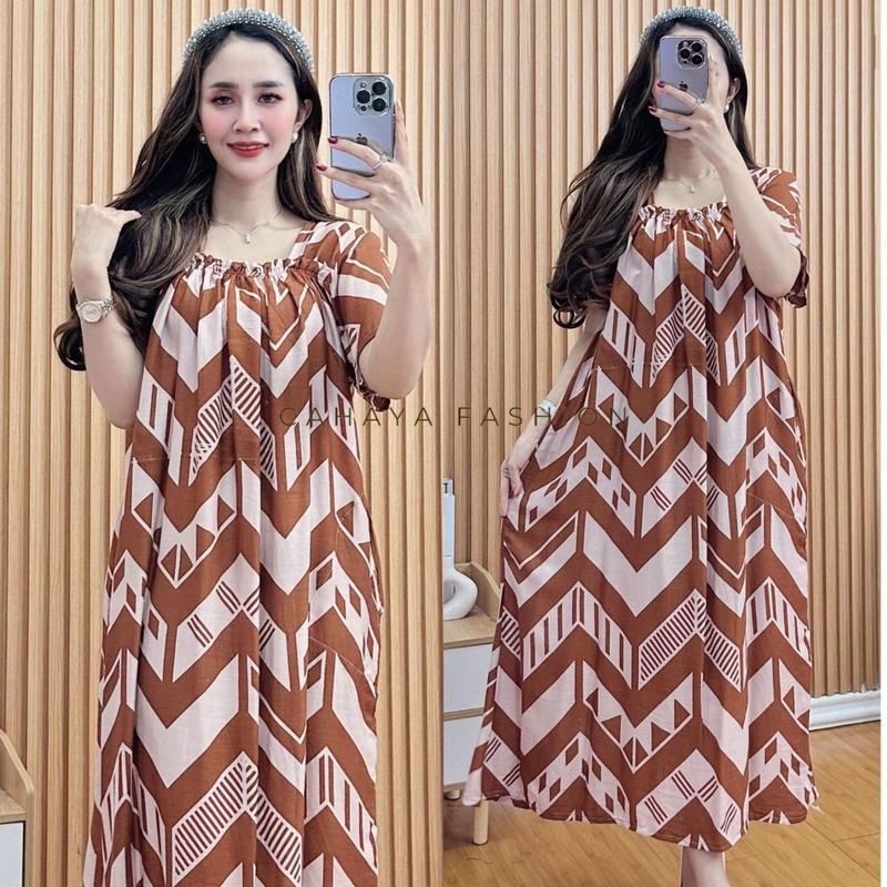 Daser Fuji Terbaru Motif Zigzag Bumil Busui Bahan Rayon Wanita Lengan Pendek bumil Hamil 3