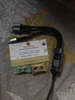 Product Review of Cáp Sạc Nhanh 3 Đầu 100W, Dài 1.2m. Dây Sạc 3 Trong 1 Chống Rối. Chống Đứt. Củ sạc 2 cổng, Dây sạc 4 in 1, Cáp sạc 3in1 from V**h 0