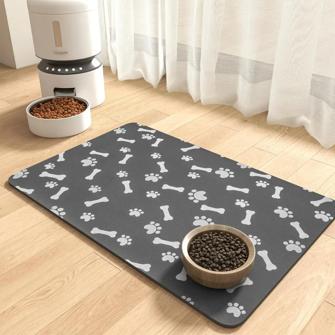 Pet Feeding Mats - Absorbent Dog Food Mats Dog Mats for Food and Water Stain-Free Quick Dry Dog Drinking Fountain Mats Pet Supplies - Dog Placemats Dog Water Bowls for Messy Drinkers