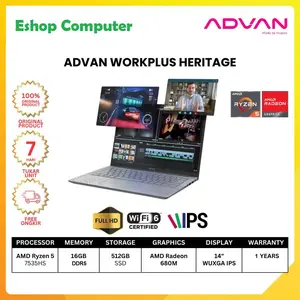 ADVAN WORKPLUS HERITAGE AMD RYZEN 5 7535HS RAM 8 / 16GB SSD 512GB 14" FHD IPS WUXGA W11