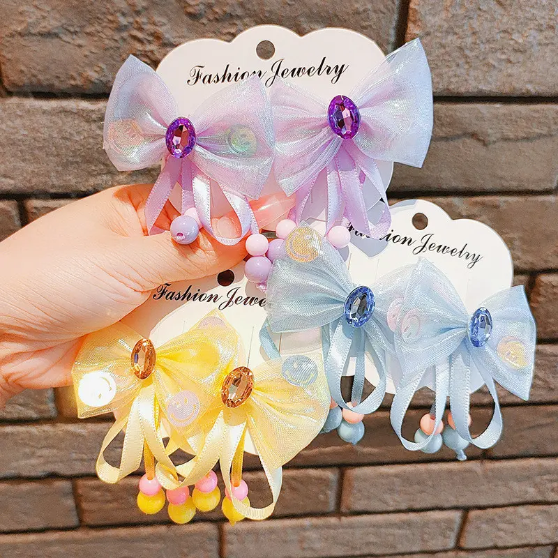 ED - 2PCS / SET JEPITAN RAMBUT PITA ANAK MODEL TALI MUTIARA KOREAN / JEPIT RAMBUT PITA ANAK LUCU KOREA 4