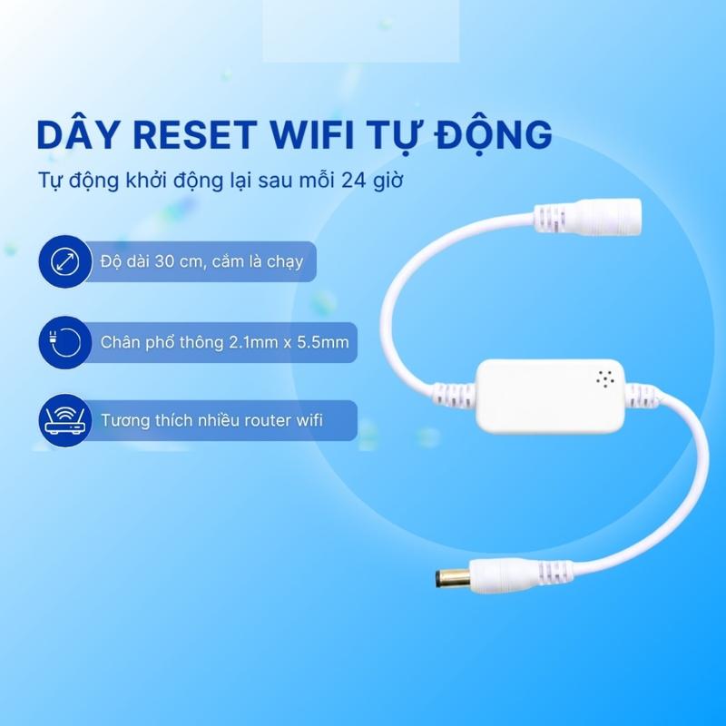 Dây reset router wifi, hẹn giờ tự động khởi động lại tăng tốc wifi, cho modem…