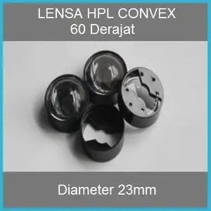 Lensa LED convex 23mm 60 derajat Hitam & Putih
