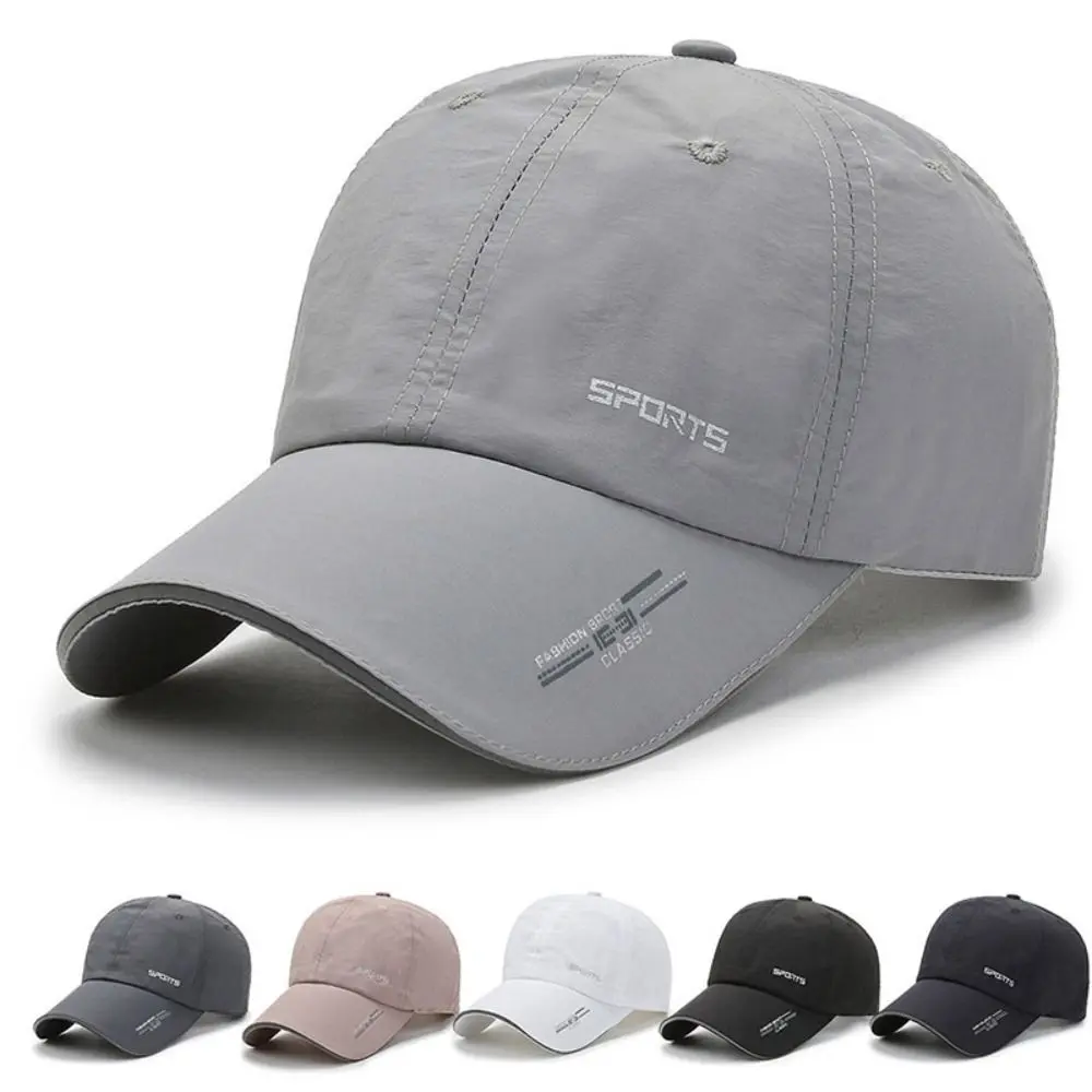 Breathable Baseball Caps Casual Adjustable UV Protection Summer Hat Quick Dry Solid Color Sun Hat for Mens Women