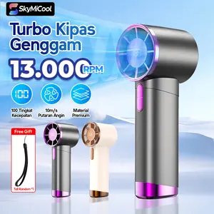 Skymicool Kipas Turbo High Speed Wind 100 Gear Digital LED Display Kipas Angin Portable Tangan Mini Fan Untuk Olahraga MF06