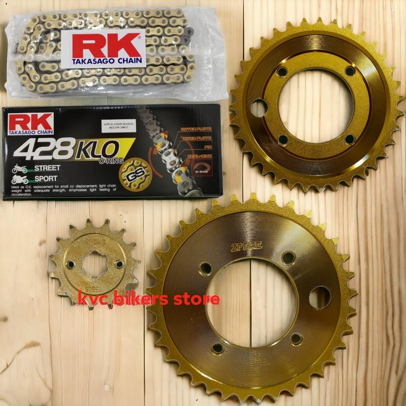 RK 428KLO ORING GOLD CHAIN+2IN1 ZFORE SPROCKET LC135/RXZ/125ZR/Y15ZR ...