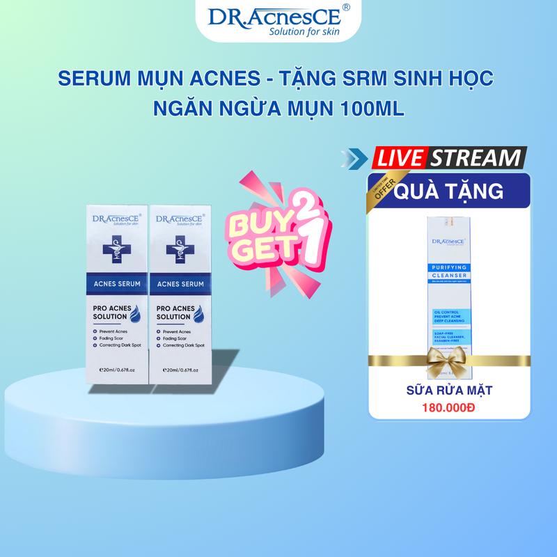 Serum Giảm Mụn Ẩn, Mờ Thâm Mụn, Mụn Đầu Đen, Da Dầu Nhờn Nhạy Cảm Acnes, Dung Tích 20ml - DracnesCE Skincare Dược Mỹ Phẩm Việt Nam Trà Nữ