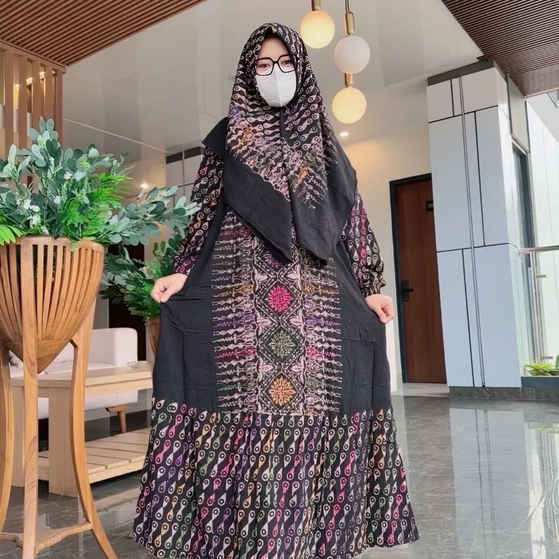 Set gamis hijab Babarpindo Setorjoan Set Hijab LD 110 Pb 138 || gamis set hijab Busui Friendly Bahan Rayon Premium Nyaman - Dress Mewah Muslim Ibu Menyusui Panjang bahan  Lembut bisa COD 1