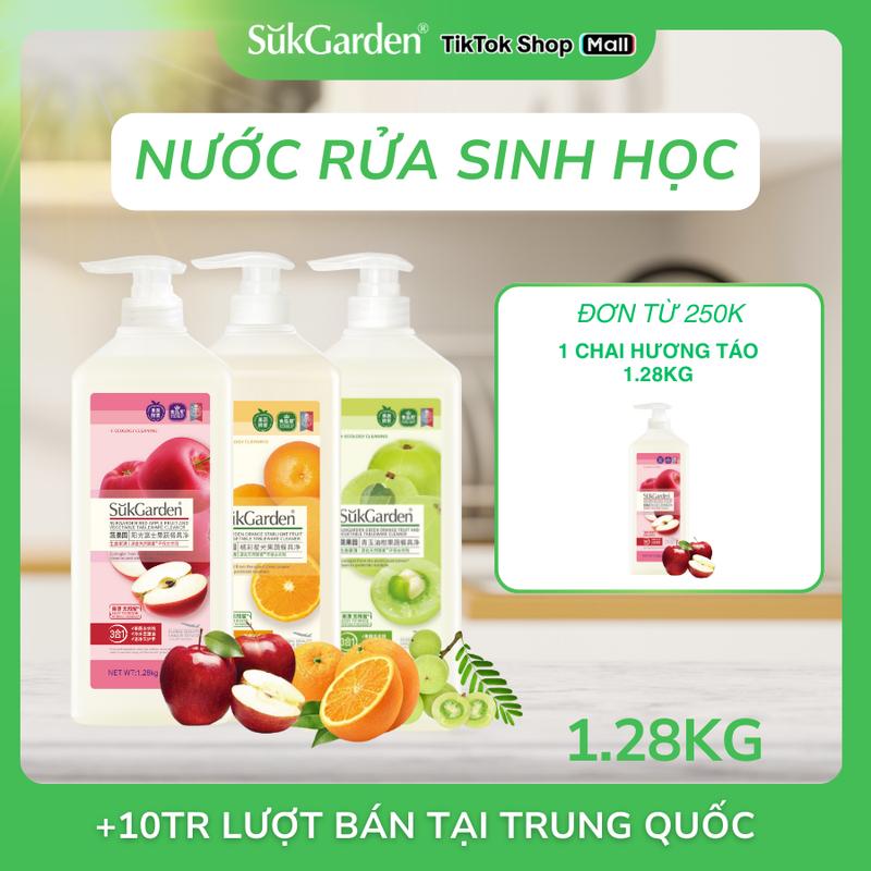 CHÍNH HÃNG Nước Rửa Sinh Học SukGarden Chiết Xuất Enzyme Thực Vật - Hỗ Trợ Rửa Chén Bát Rau Củ Quả