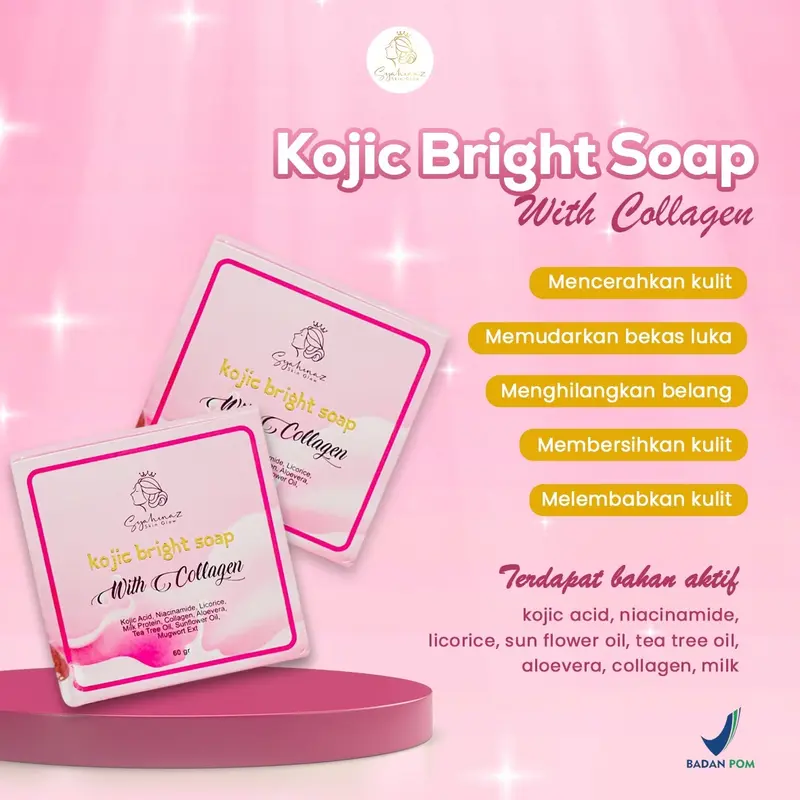Syahinaz Kojic Bright Soap With Collagen 1