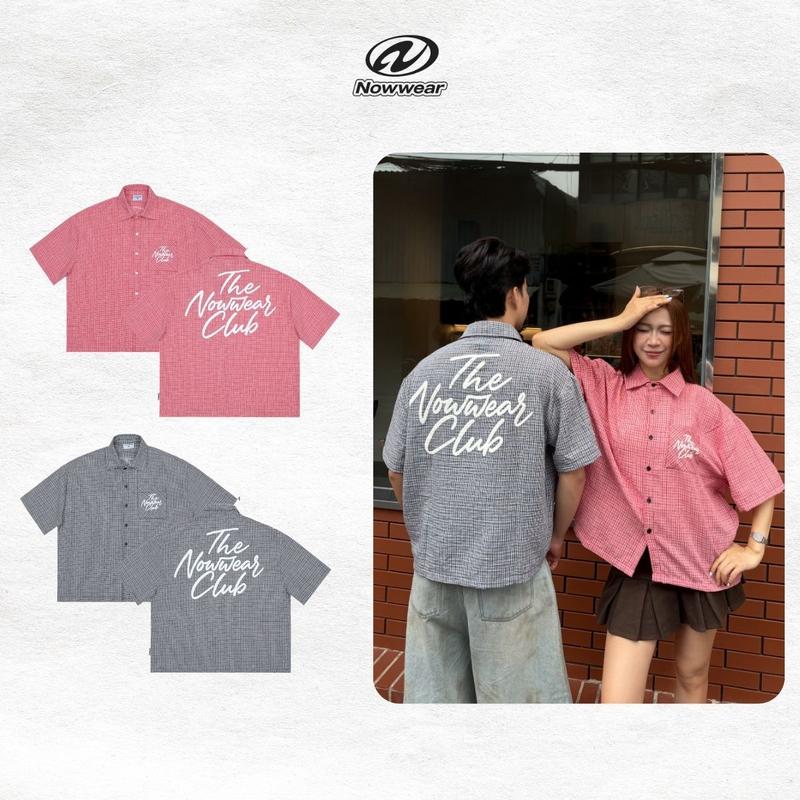 Áo Sơ Mi Form Boxy Vải Đũi Caro In Phồng Nowwear Unisex Local Brand