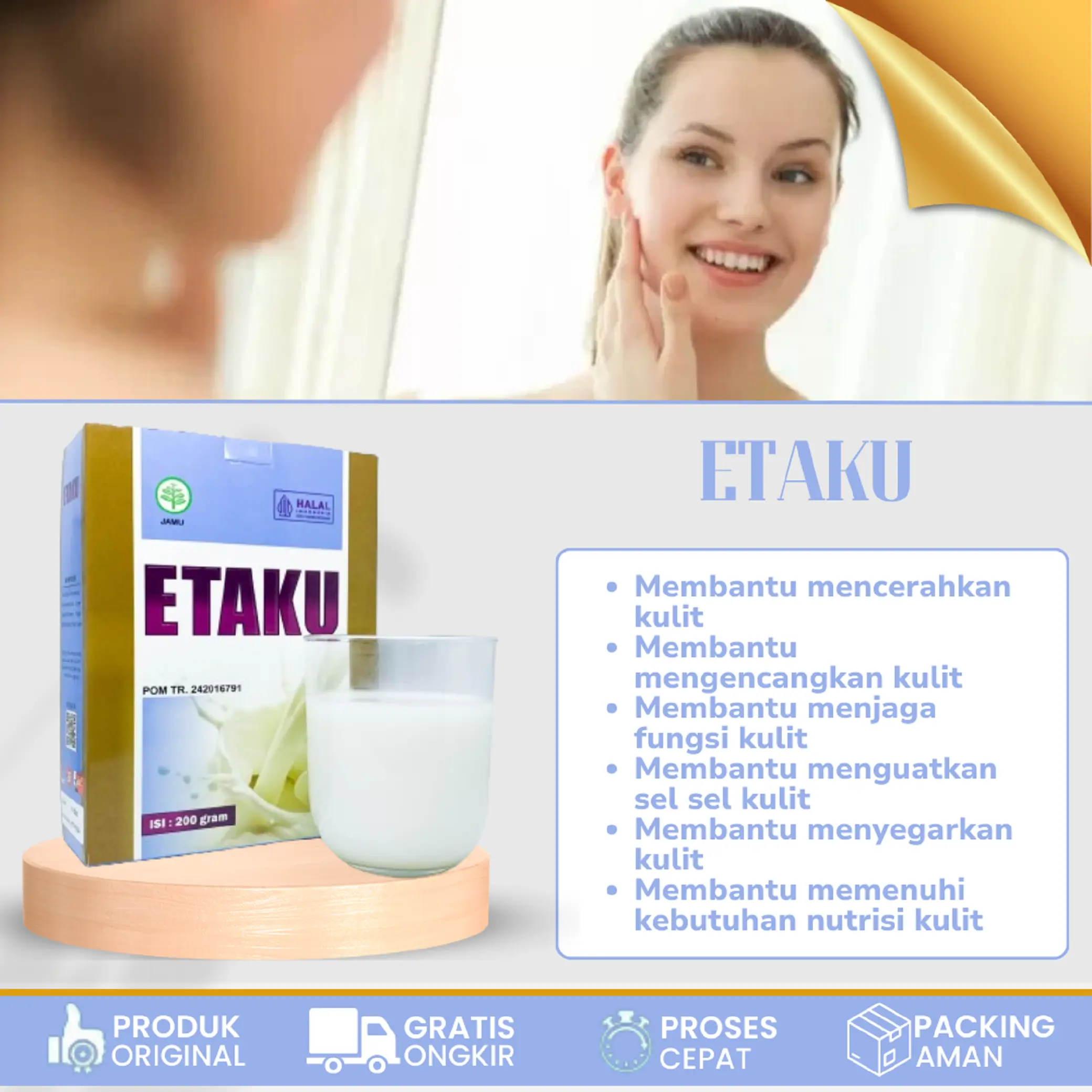 Walatra Etaku - Suplemen Kecantikan Susu Kambing dengan Khasiat Mencerahkan Kulit dan Menjaga Kelembapan