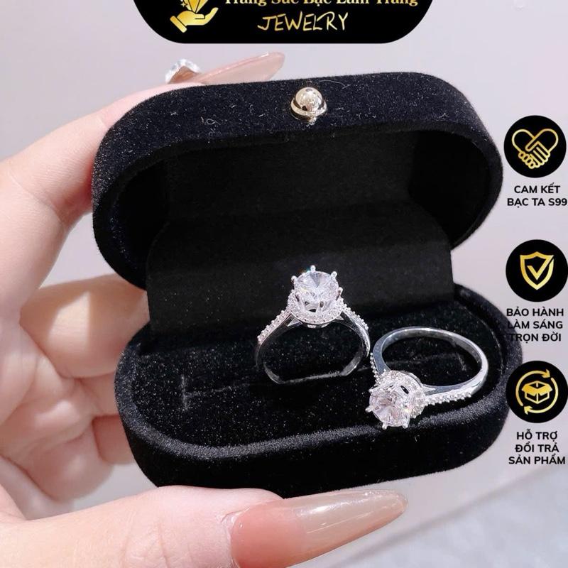 Nhẫn bạc ta đá cao tròn LTJ58, dành cho nữ