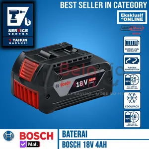 BOSCH Baterai Cordless GBA 18 Volt 4 Ah Battery 18V Lithium Ion 4Ah