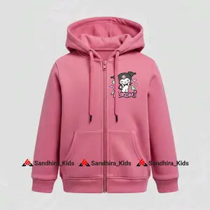 Hoodie Jipper Anak Perempuan Usia 2-12 Tahun Motif Kuromi Emoji Kids