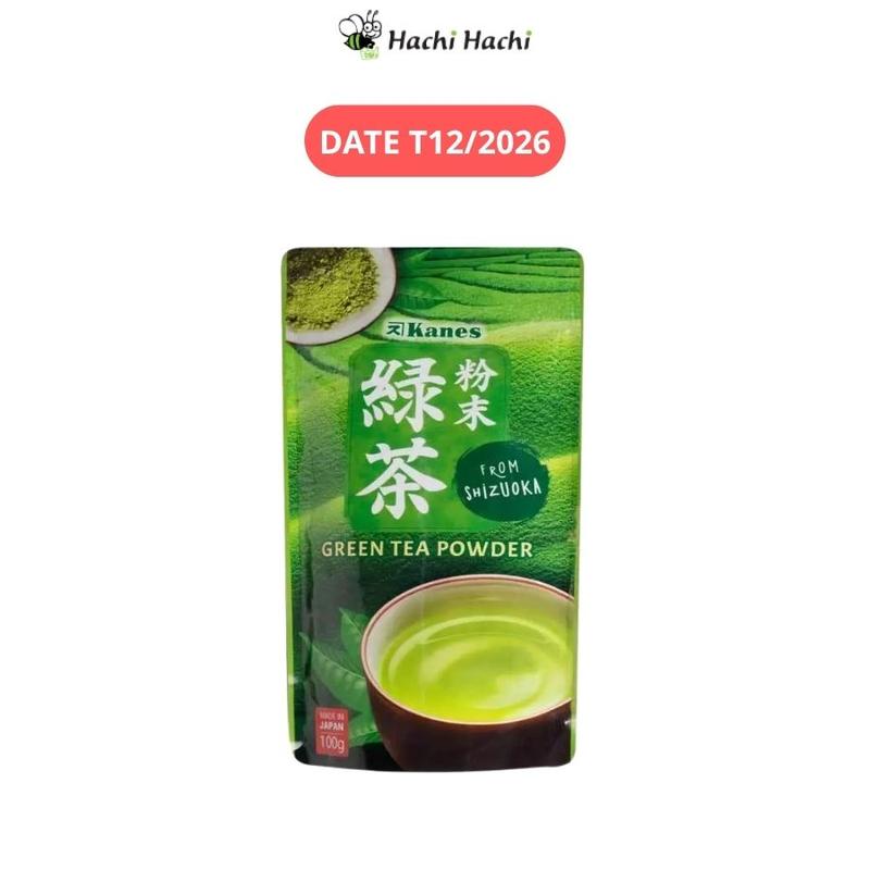 Bột trà xanh nguyên chất, vị đậm đà Green tea Nhật bản Kanes 100g