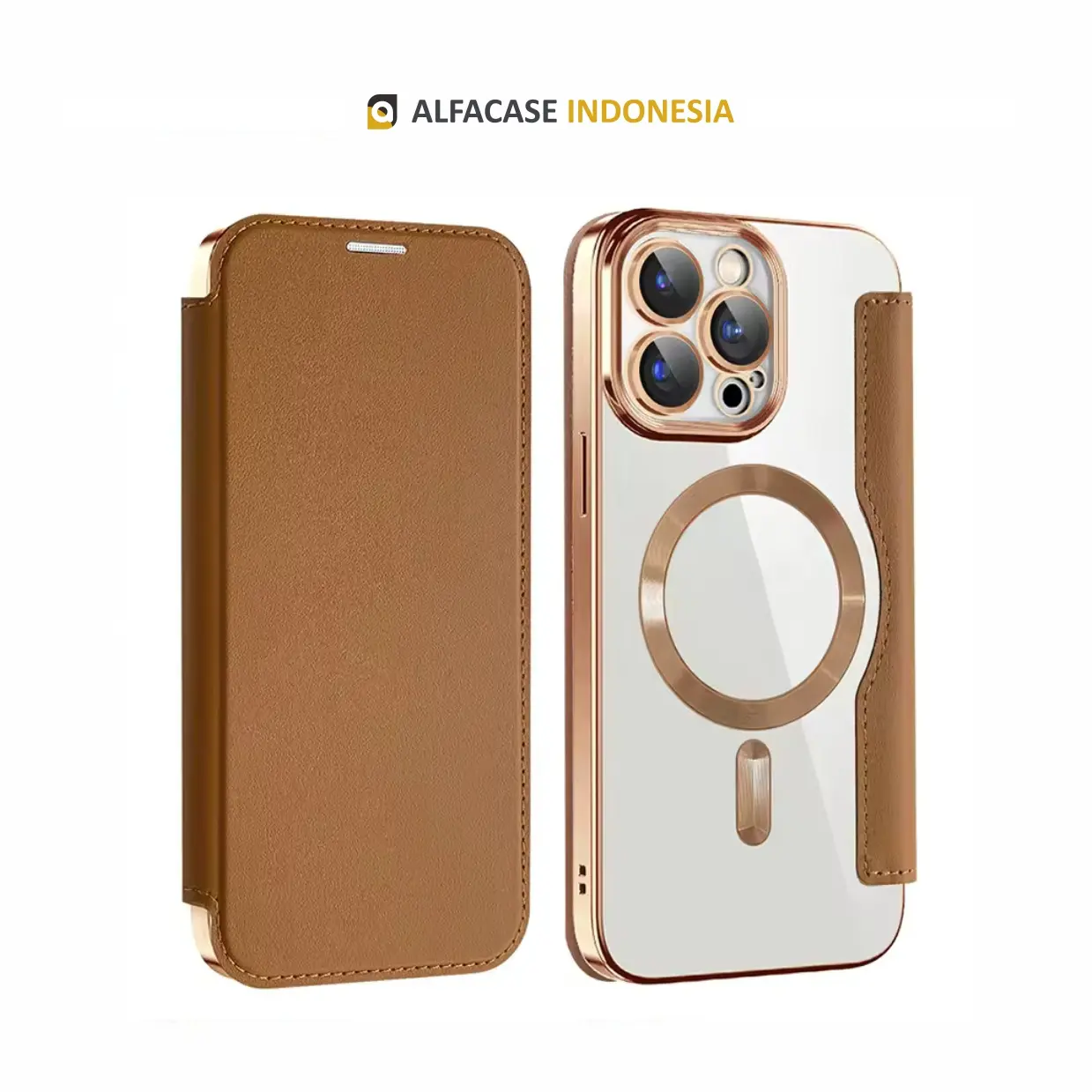 Flip Cover Back Clear Untuk iPhone - 11 Pro Max - 12 Pro Max - 13 Pro Max - 14 Pro Max - 15+ - 15 Plus - 15 Pro Max - JEEVAN CASE